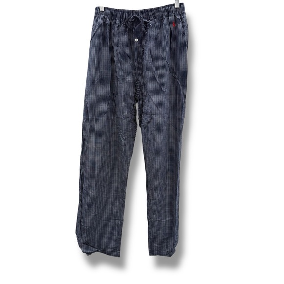 Polo Ralph Lauren Sleep Pants Men’s Size Medium Navy Gingham Lounge Pajama - Picture 1 of 7